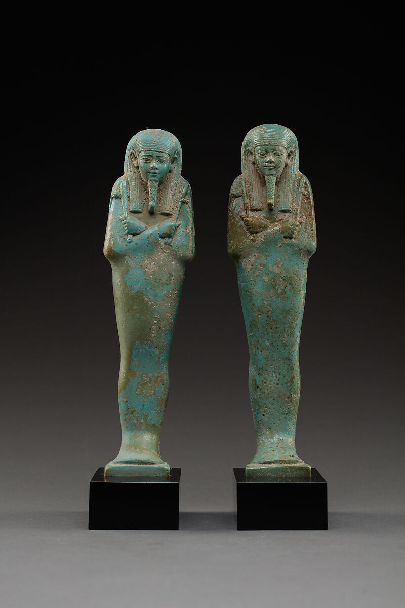Shabti of the Overseer of the Fleet Hekaemsaf, Faience