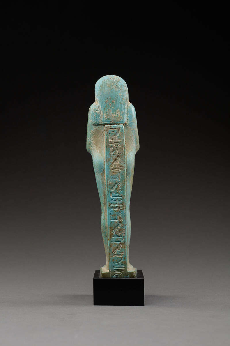 Shabti of the Overseer of the Fleet Hekaemsaf, Faience