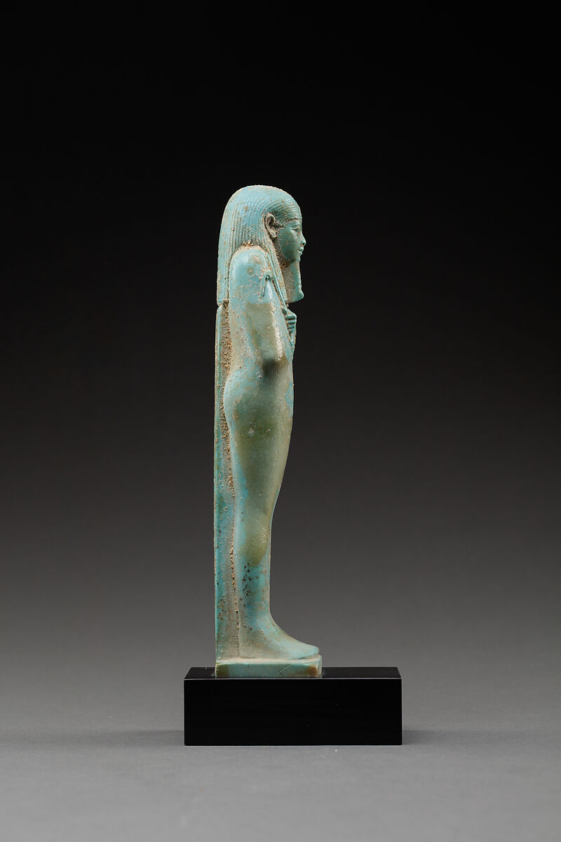 Shabti of the Overseer of the Fleet Hekaemsaf, Faience