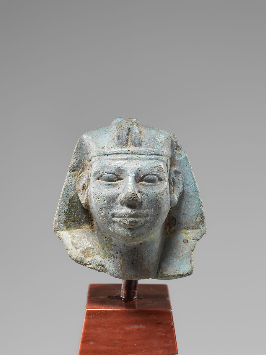 Head of a Kushite King, Egyptian blue 