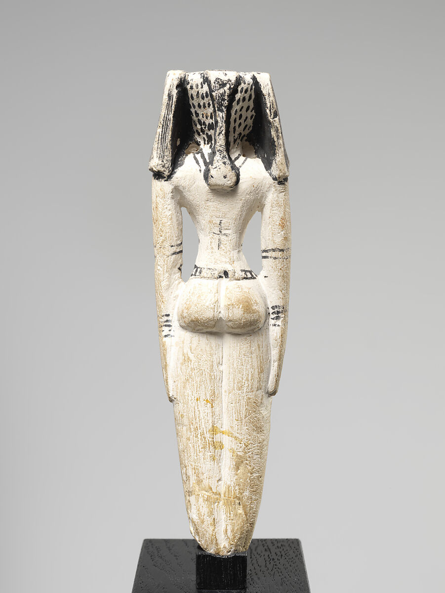 Statuette of a Nude Woman, Limestone, black pigment