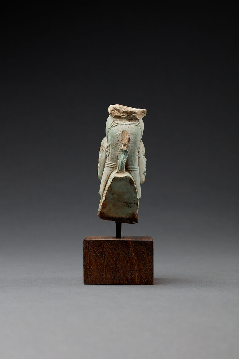 Hathor emblem from a sistrum, Faience