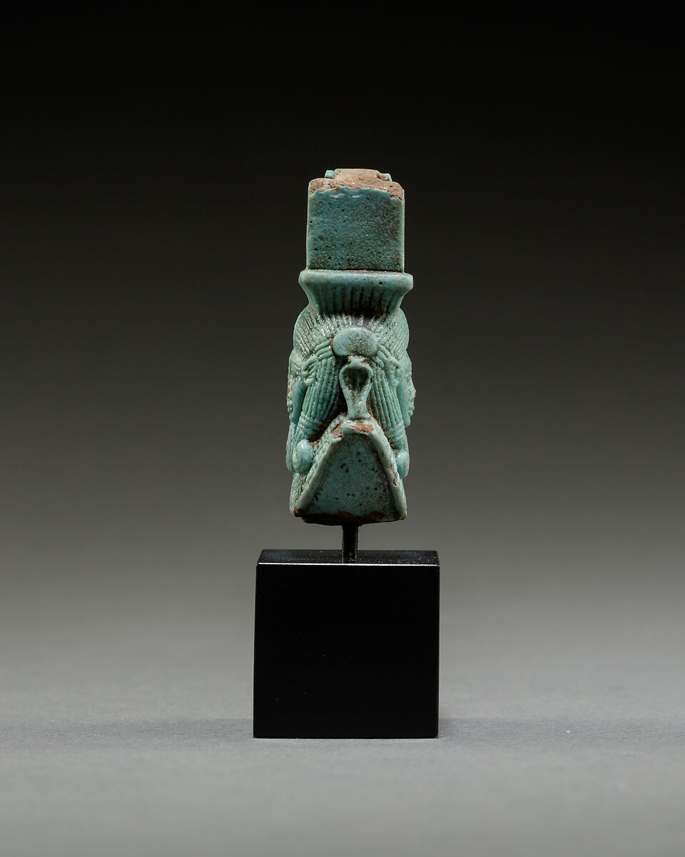 Part of a sistrum, Faience