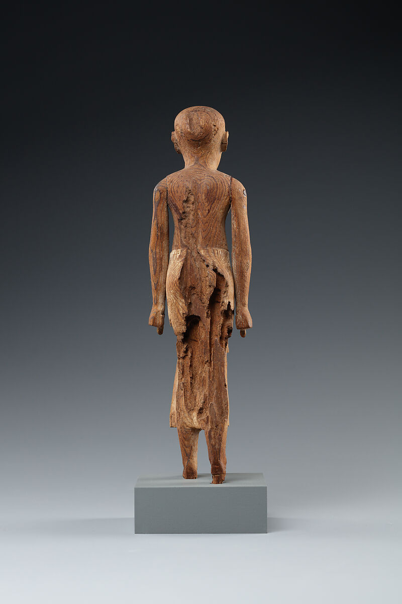 Figure of a Standing Man with a Long Kilt, Wood, paint