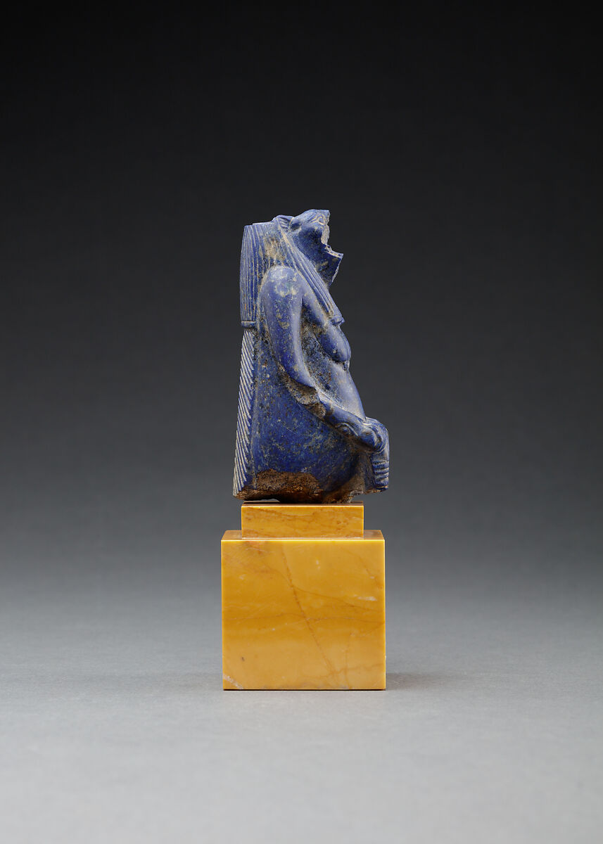 Upper Half of a Hippo Goddess Presenting a Sa-sign, Lapis lazuli
