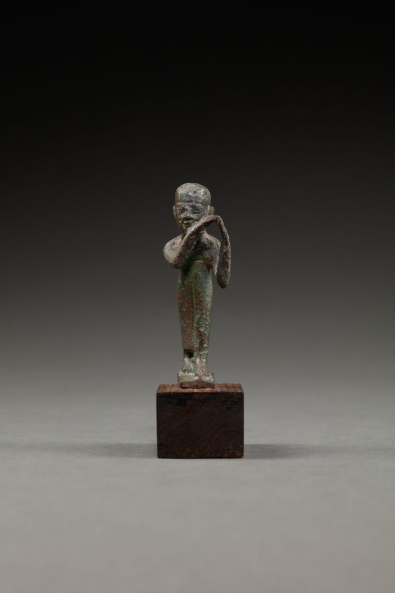 Statuette of a flutist, Copper alloy