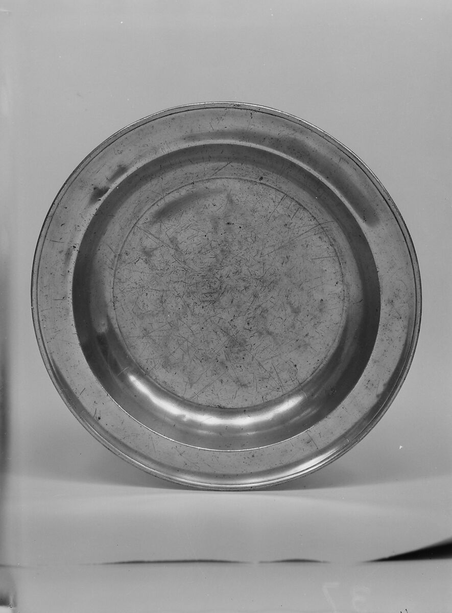 Dish, Samuel Kilbourn (before 1794–1839), Pewter, American 