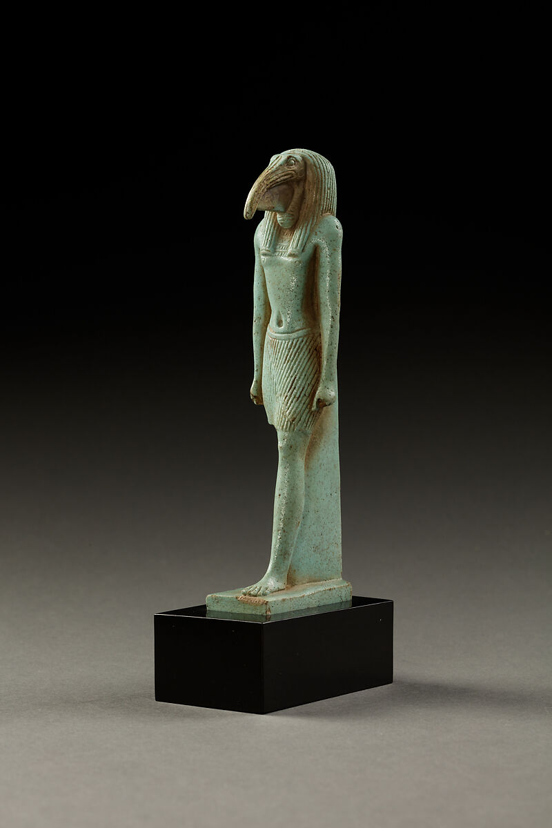 Striding Thoth, Faience