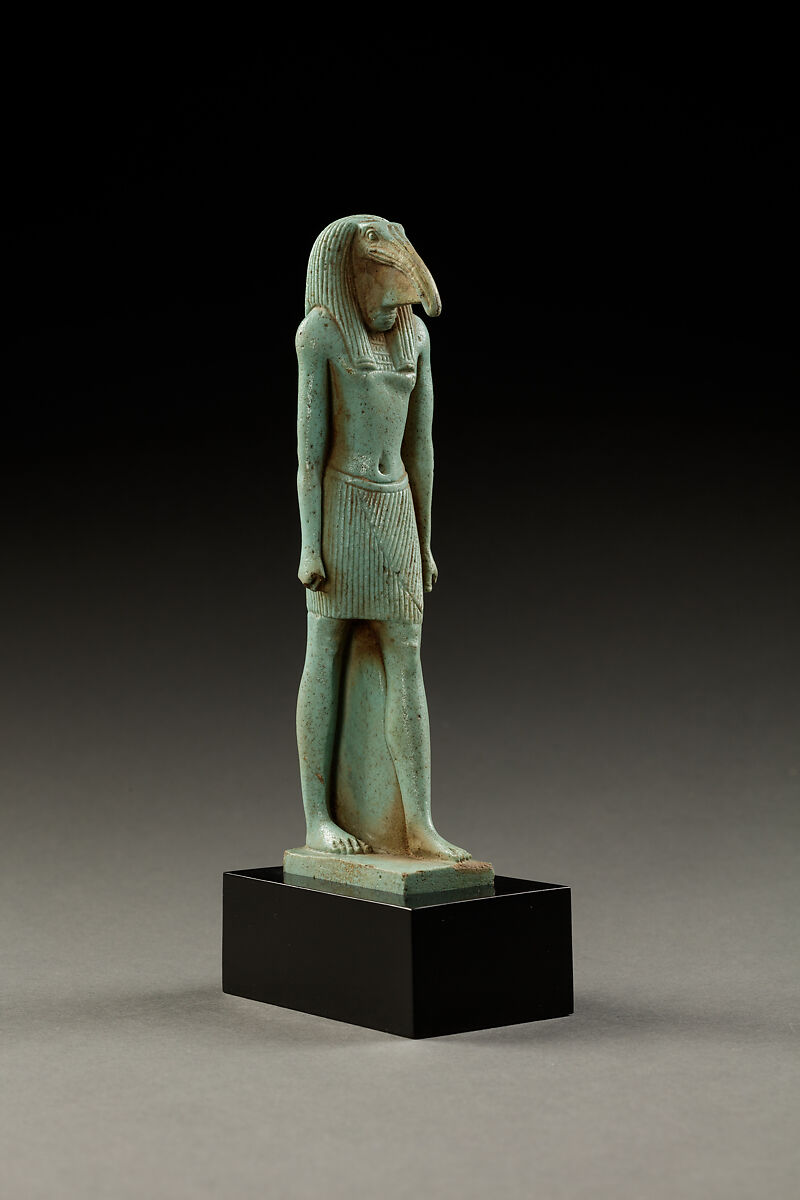Striding Thoth, Faience