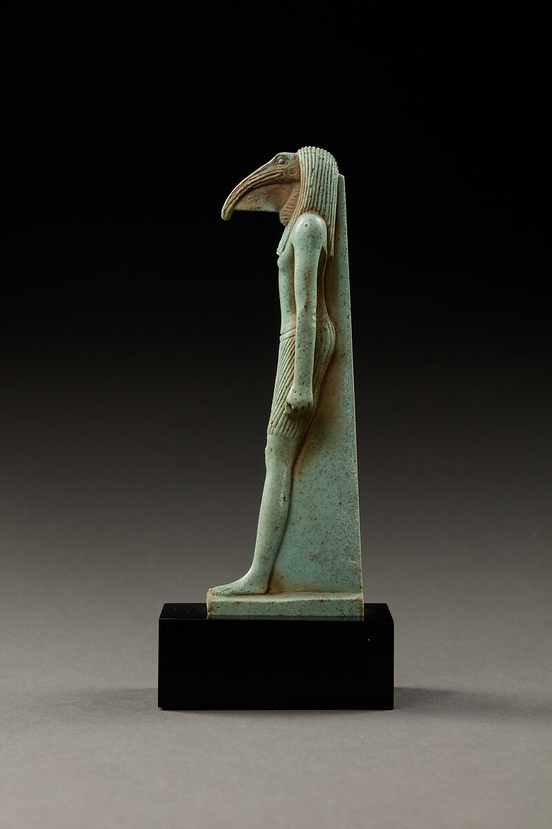 Striding Thoth, Faience