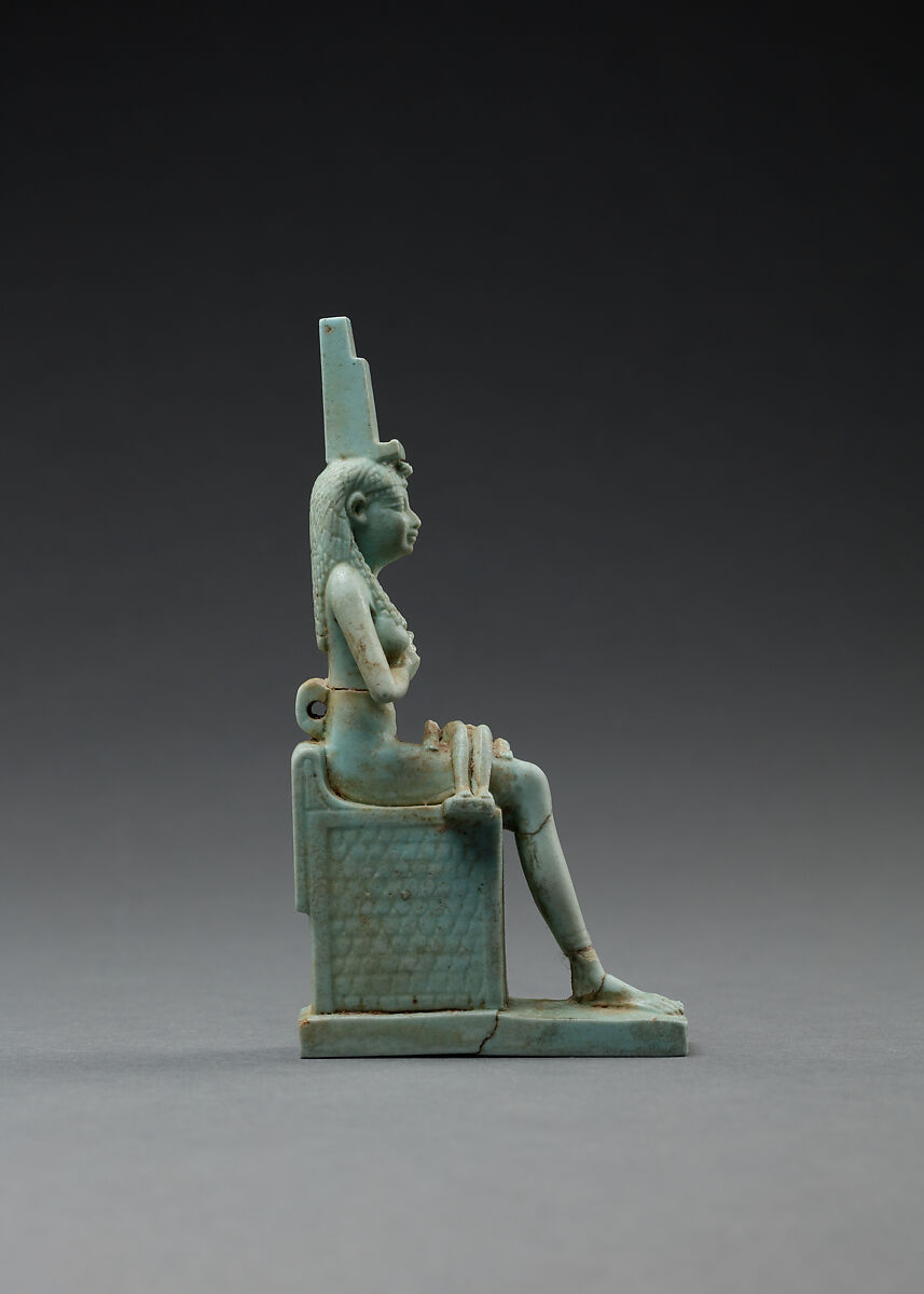 Isis nursing Horus, Faience