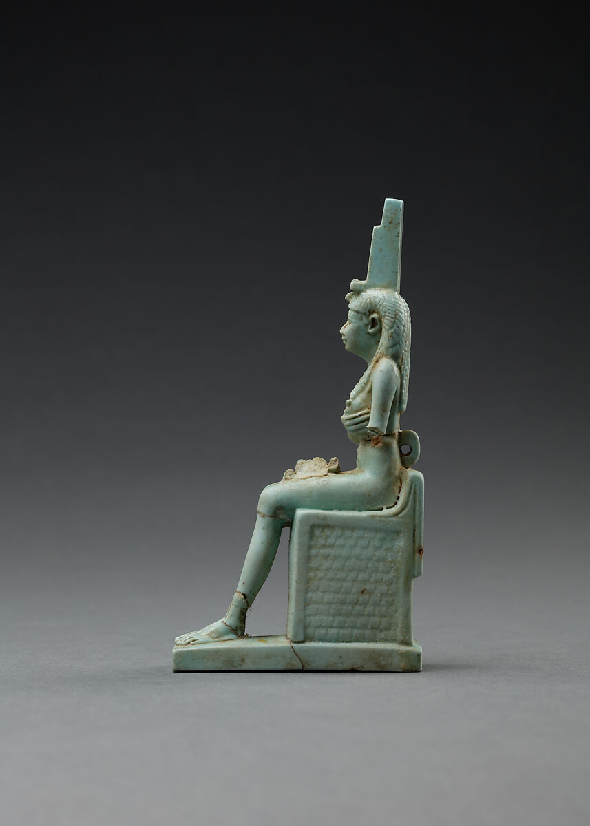 Isis nursing Horus, Faience
