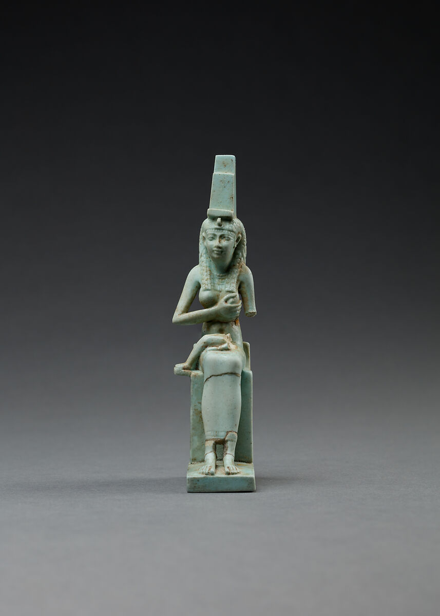 Isis nursing Horus, Faience