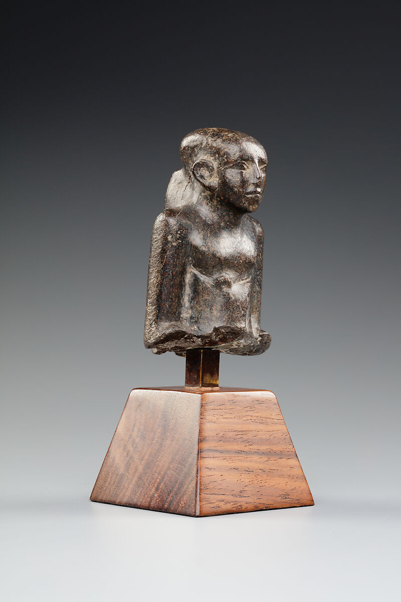 Upper Part of a Seated Figure in a Long Kilt, Serpentinite (?)