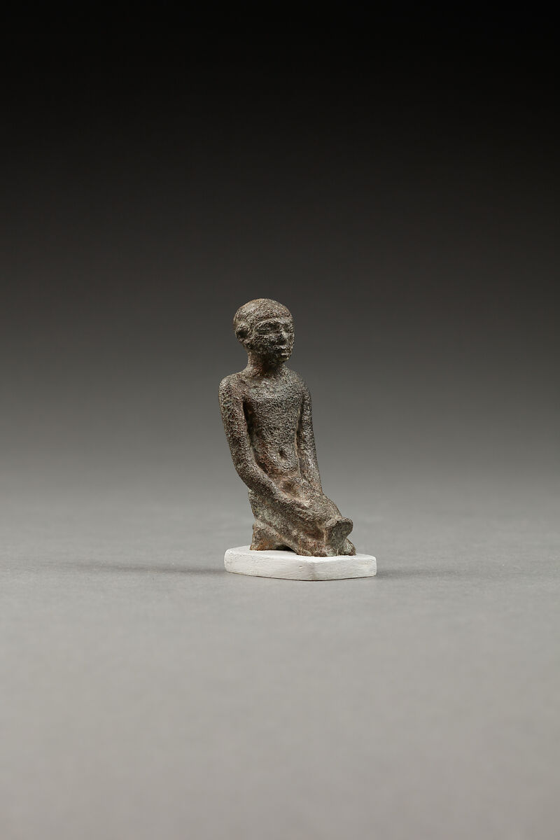 Kneeling Priest, Pouring Libation, Copper alloy