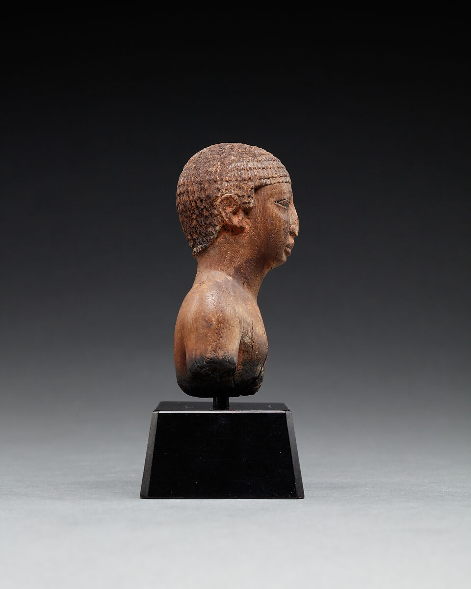 Upper Part of a Statue Probably Depicting a Man, Wood, paint