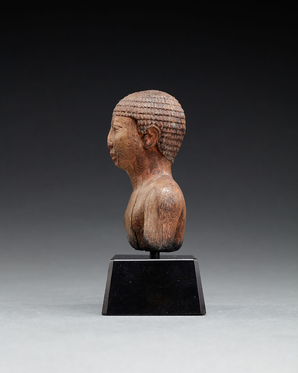 Upper Part of a Statue Probably Depicting a Man, Wood, paint