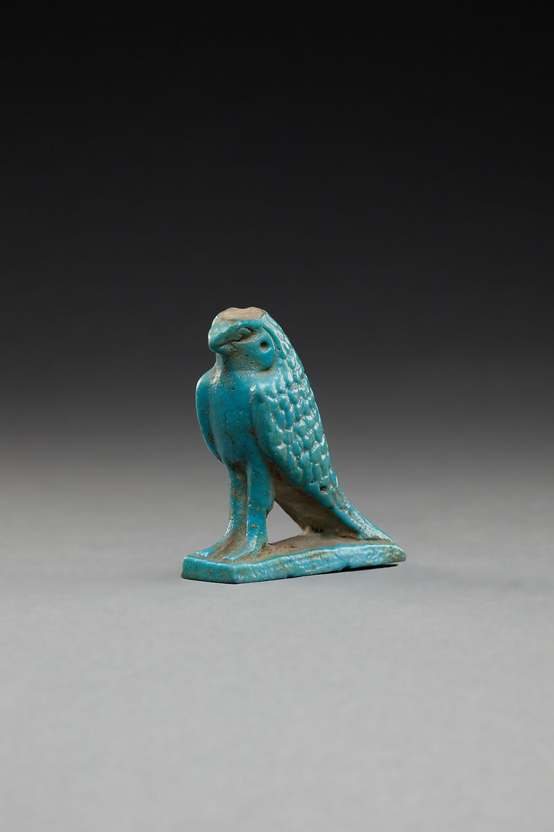 Falcon Amulet, Faience