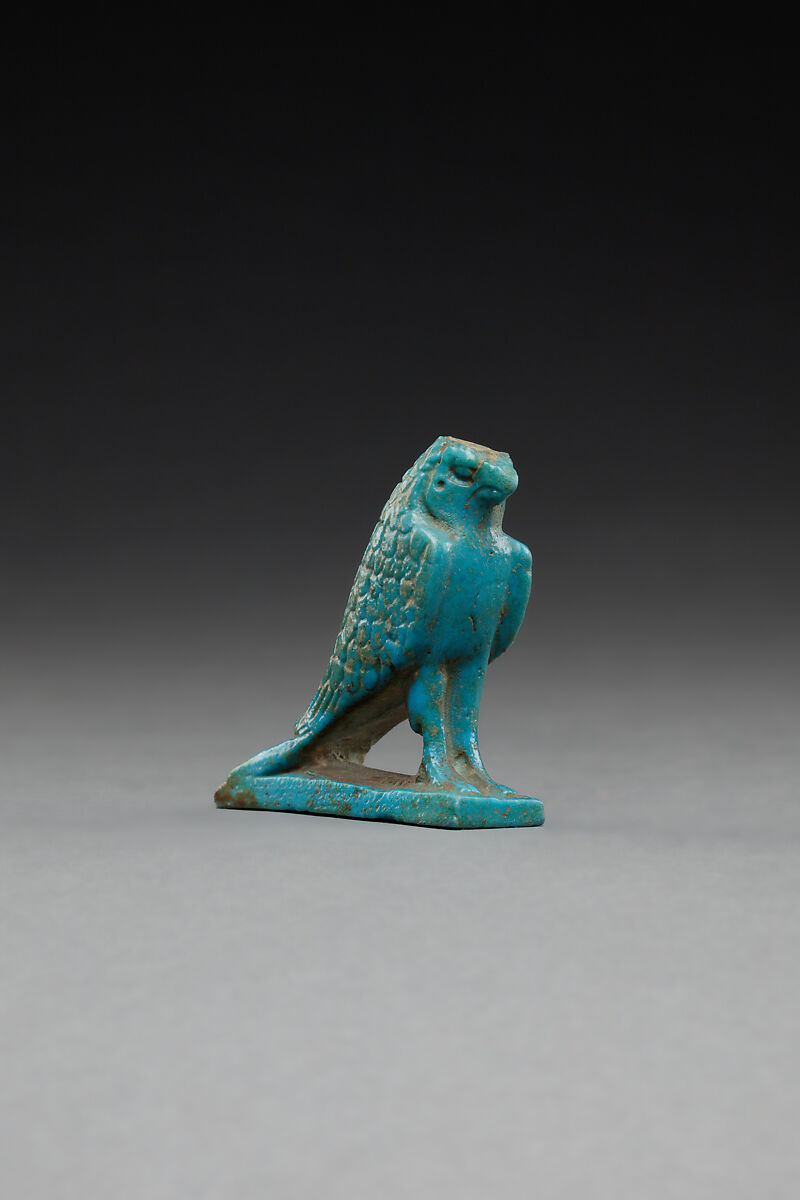 Falcon Amulet, Faience 