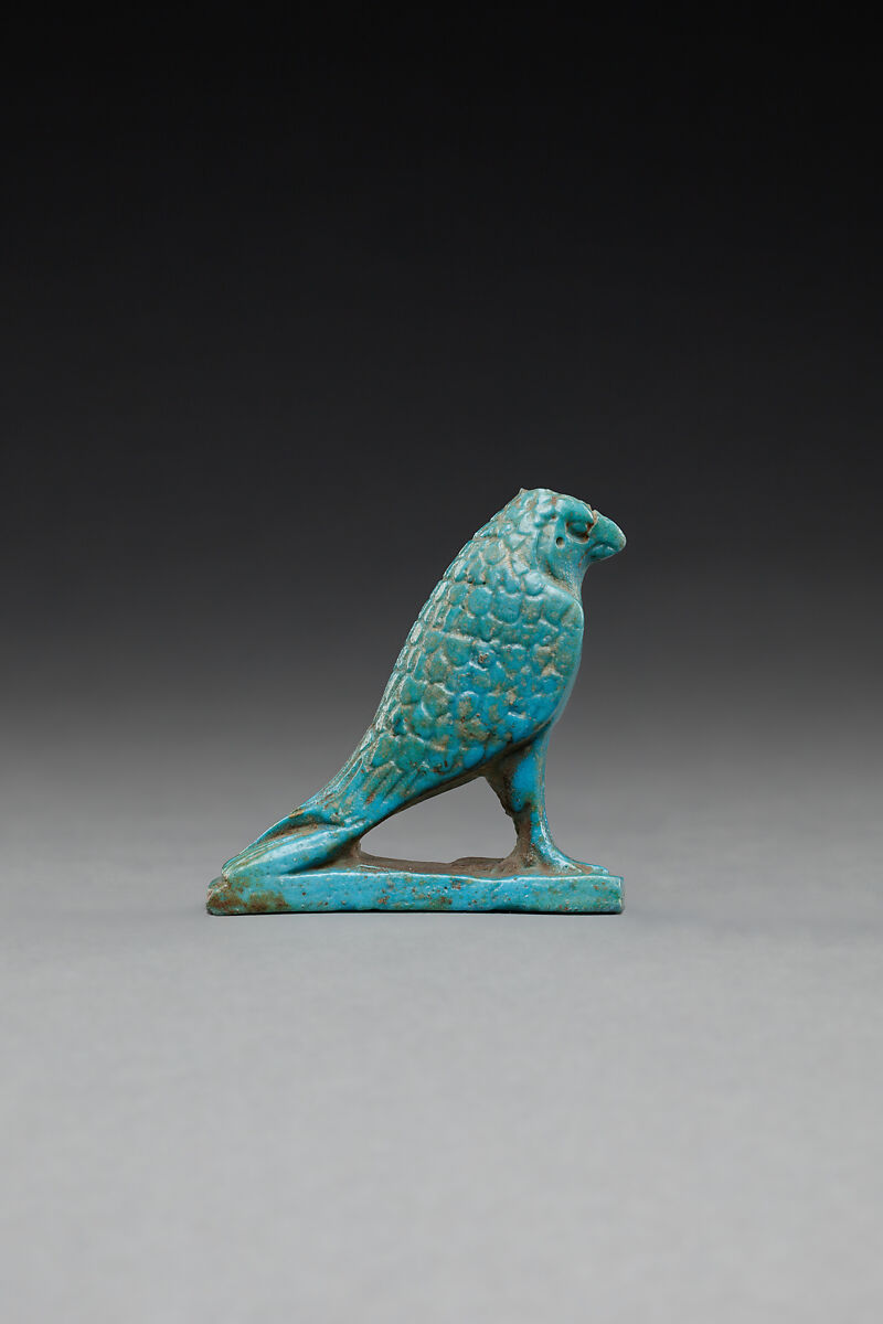 Falcon Amulet, Faience