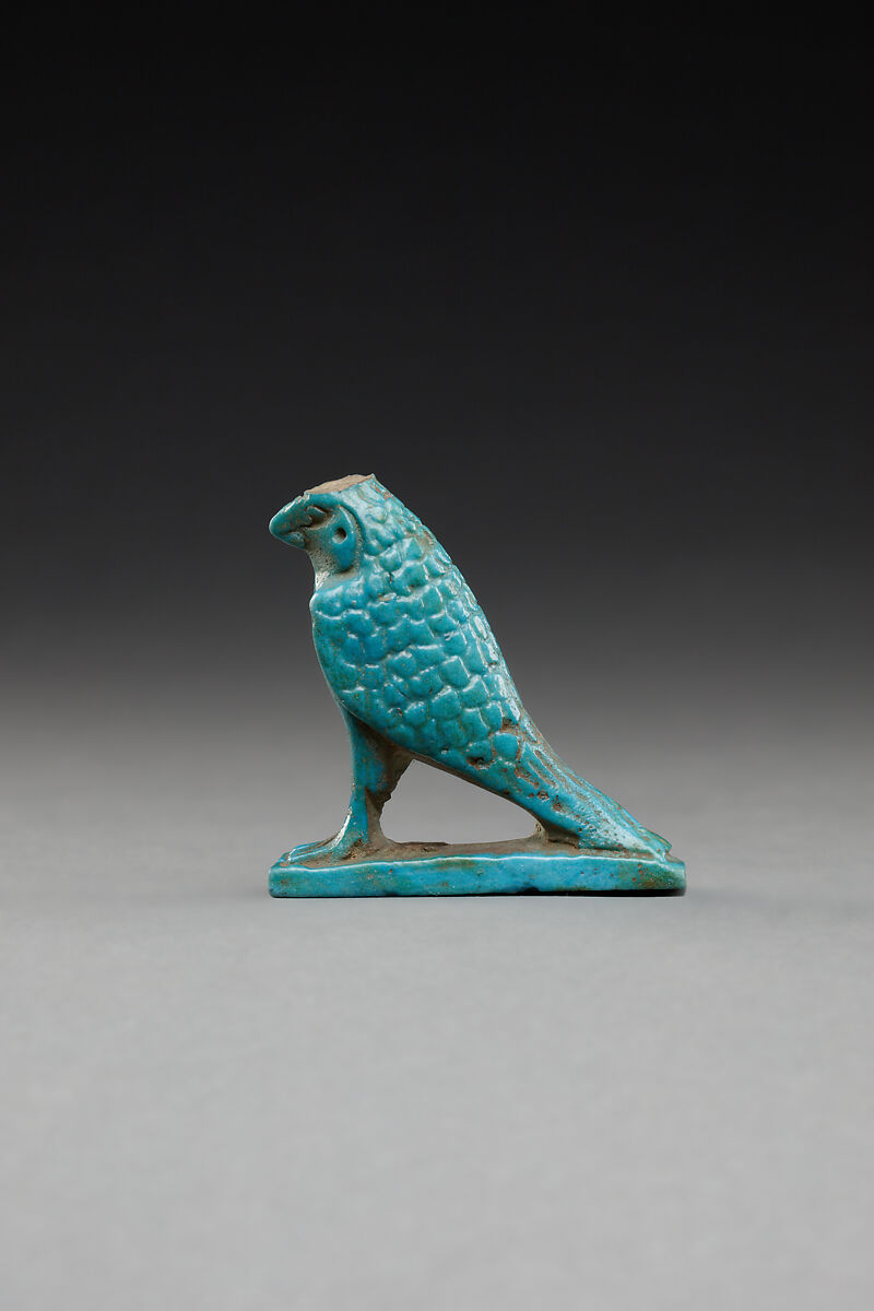 Falcon Amulet, Faience