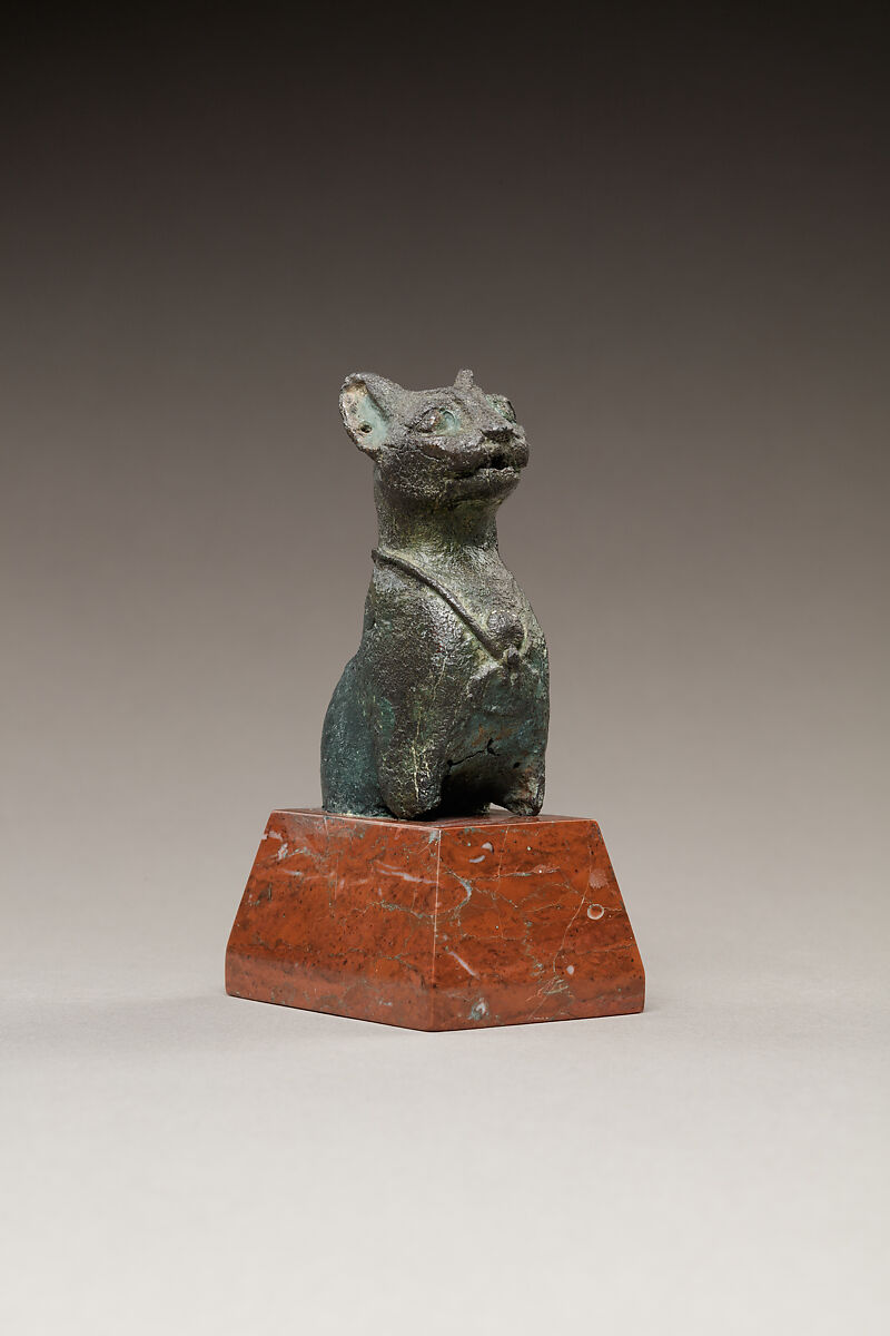 Upper Part of the Figure of a Seated Cat, Cupreous metal