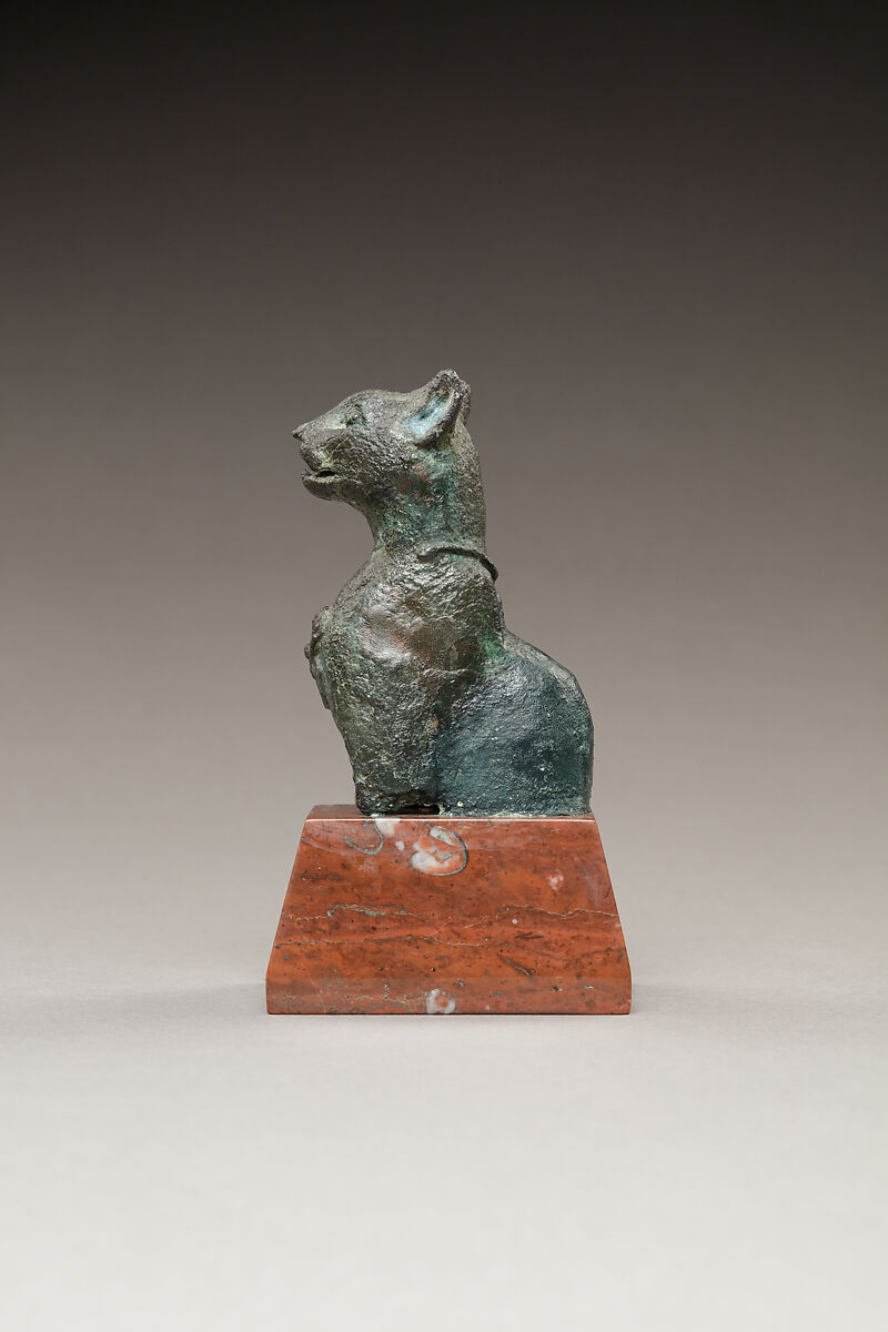 Upper Part of the Figure of a Seated Cat, Cupreous metal