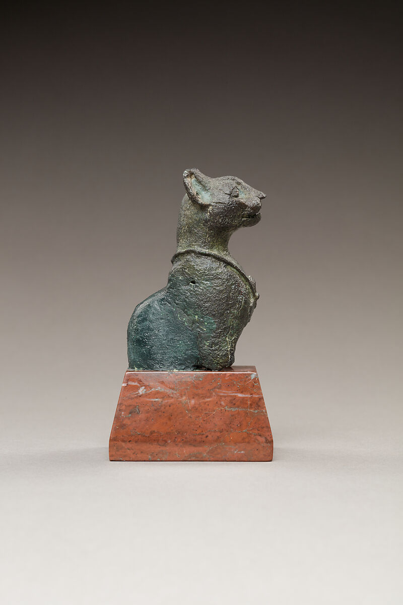 Upper Part of the Figure of a Seated Cat, Cupreous metal