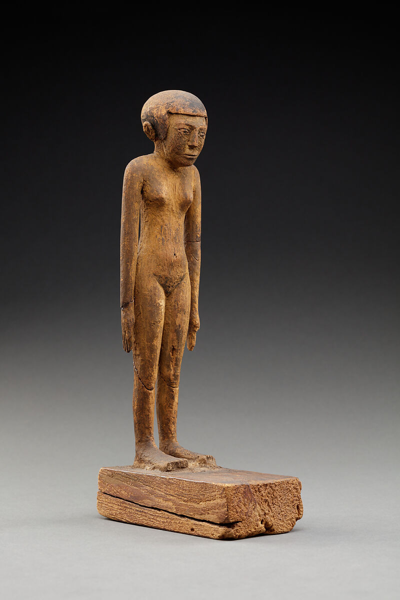 Statuette of a Nude Woman, Wood, paint, paste