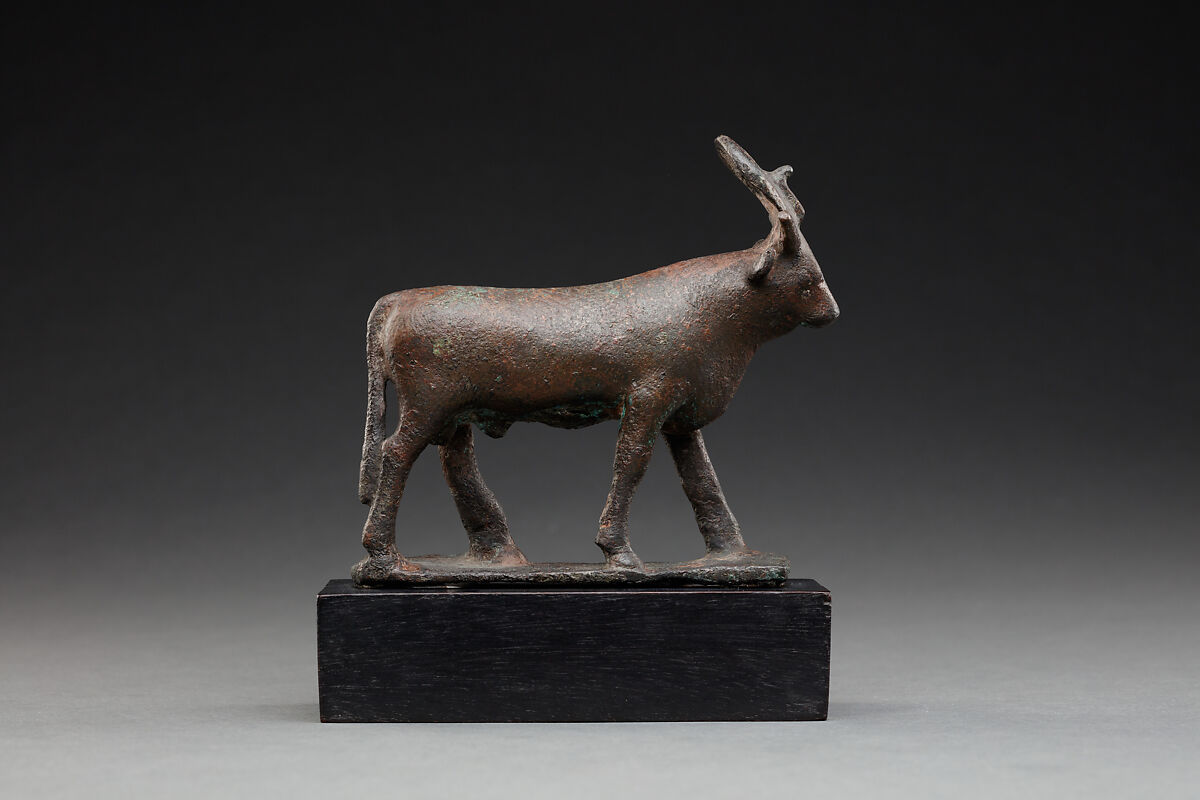 Figure of a Sacred (likely Apis) Bull, Cupreous metal