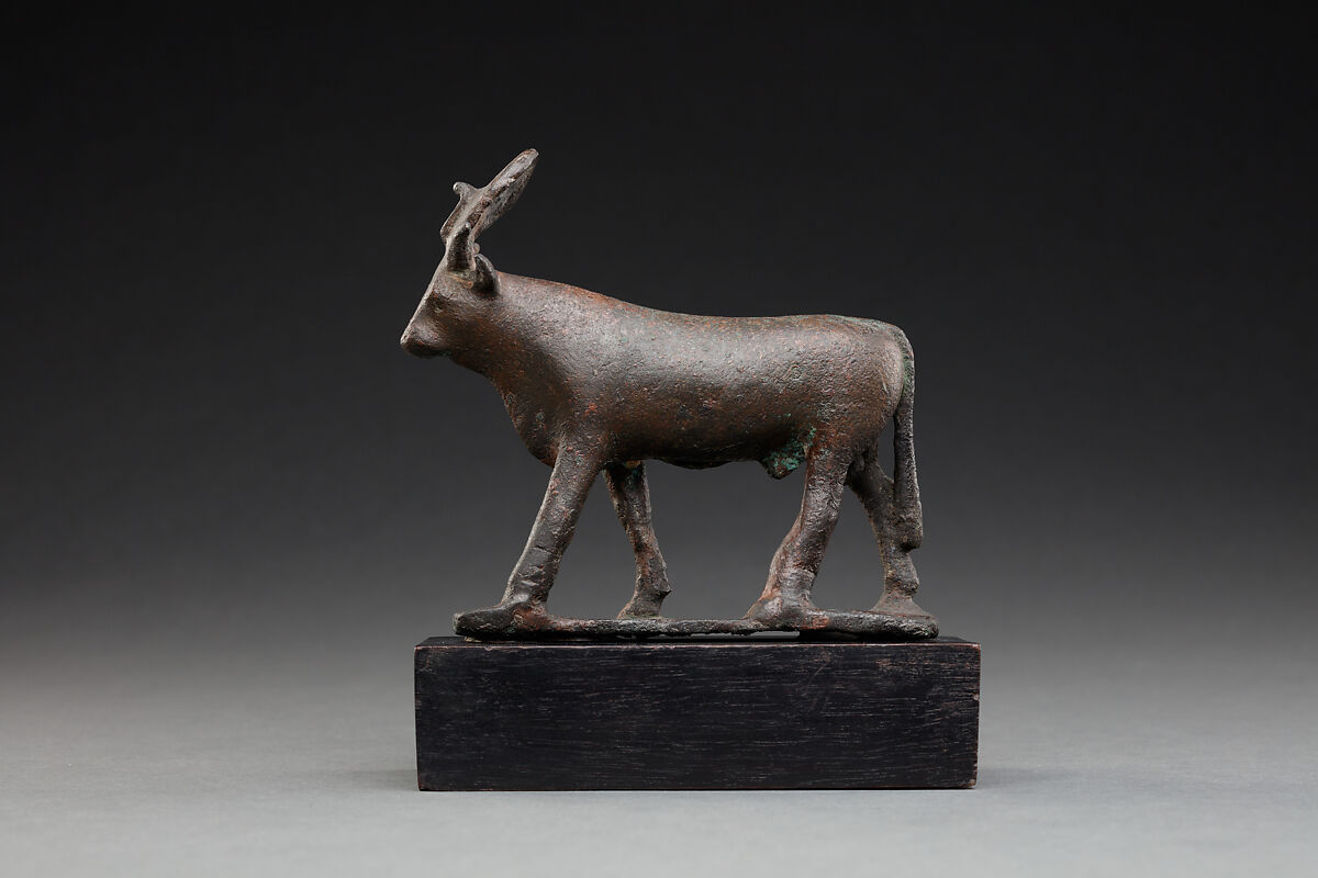 Figure of a Sacred (likely Apis) Bull, Cupreous metal