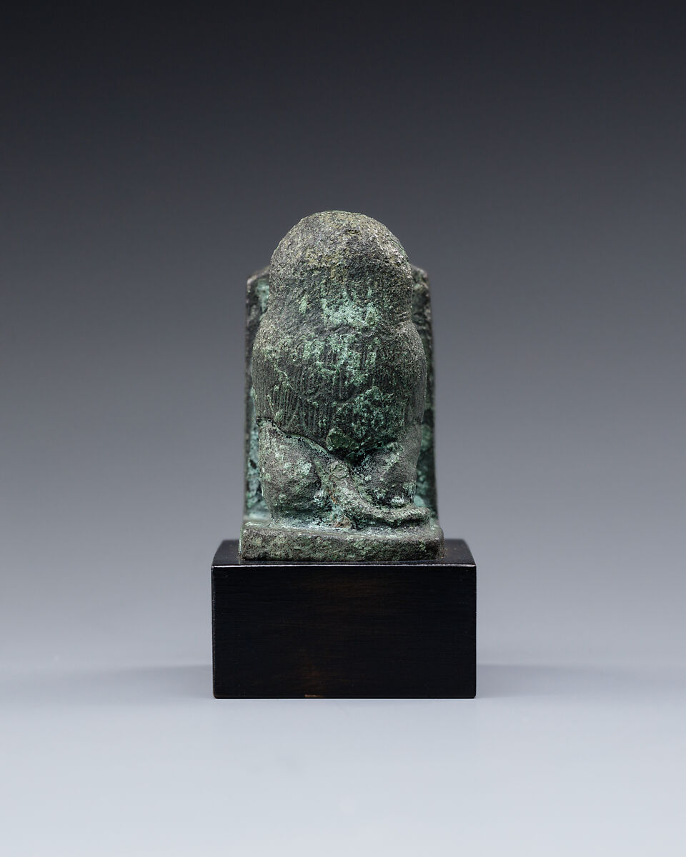 Baboon holding an inscribed stela dedicated to Iretherukhef, Copper alloy
