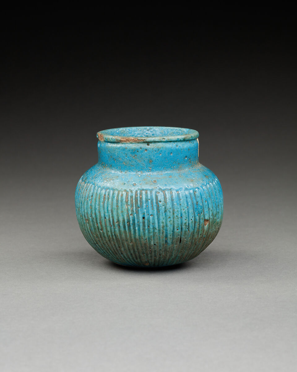 Faience Ribbed Jar, Faience