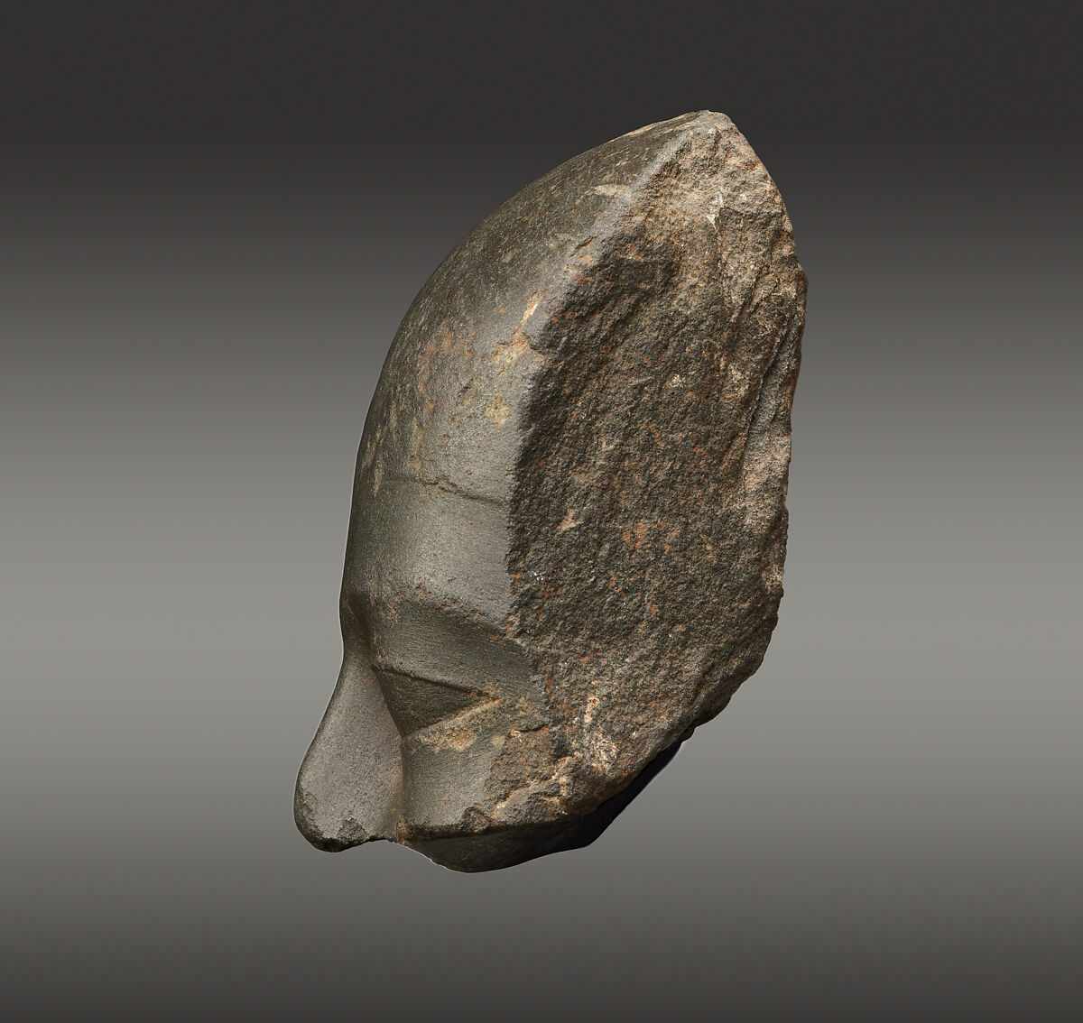 Upper Part of the Head of a Man, Basalt or graywacke