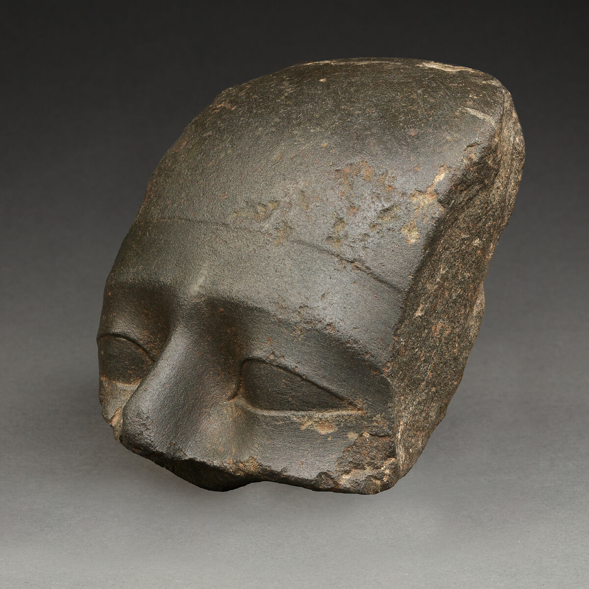 Upper Part of the Head of a Man, Basalt or graywacke