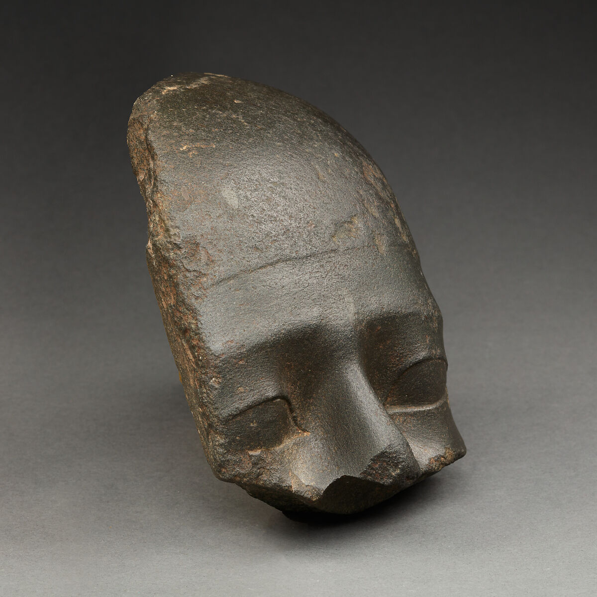Upper Part of the Head of a Man, Basalt or graywacke