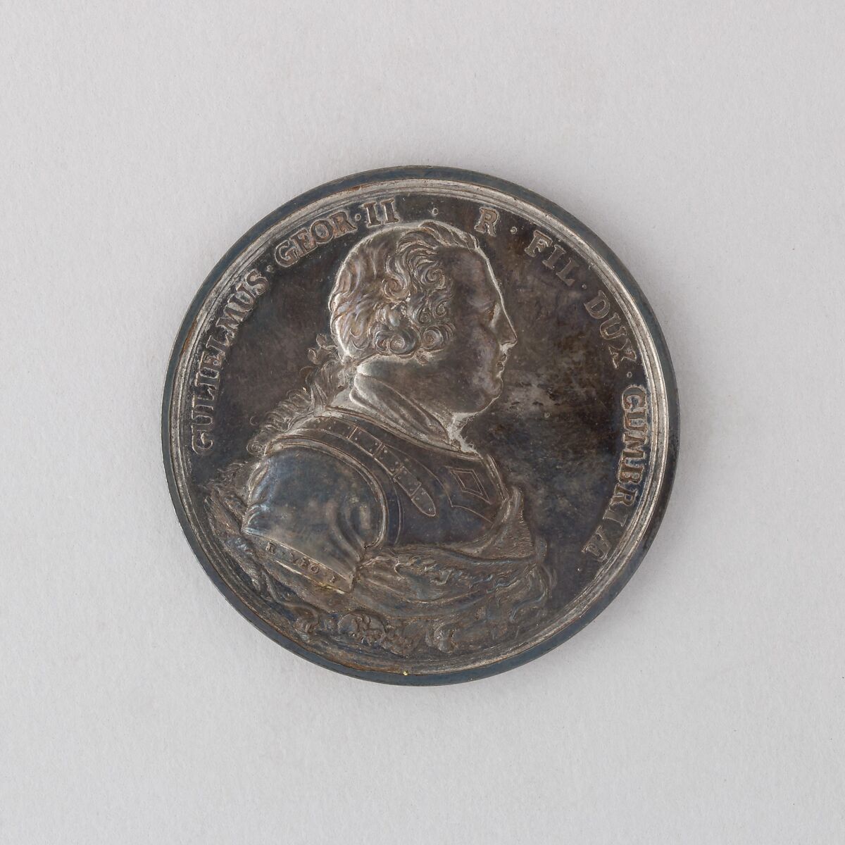 Medal Showing the Battle of Culloden and William Duke of Cumberland, Son of George II, Silver, British 