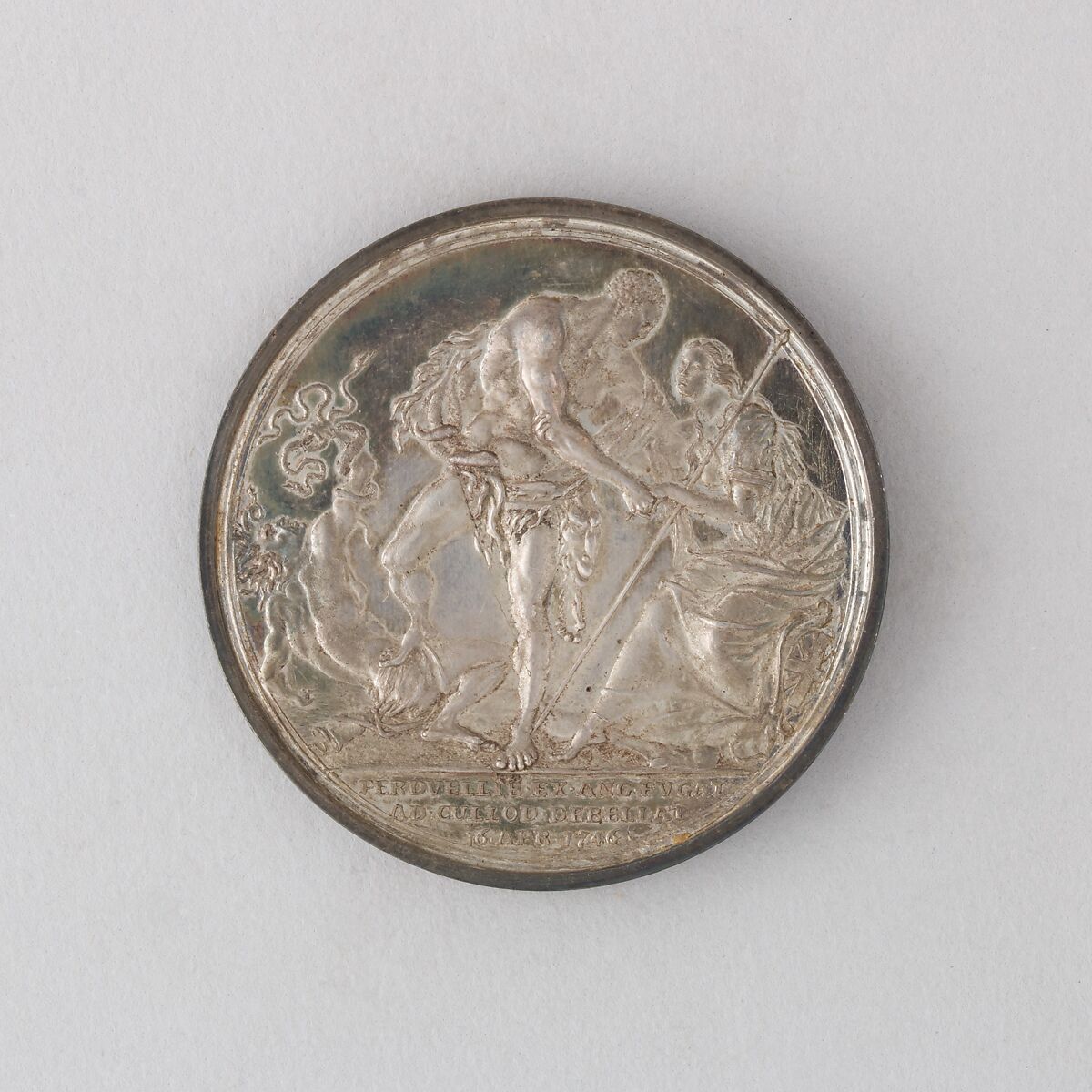 Medal Showing the Battle of Culloden and William Duke of Cumberland, Son of George II, Silver, British