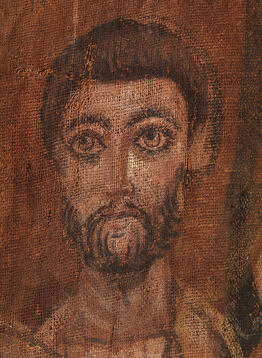 Painting of Holy Men, Linen, paint, Byzantine (Egypt)