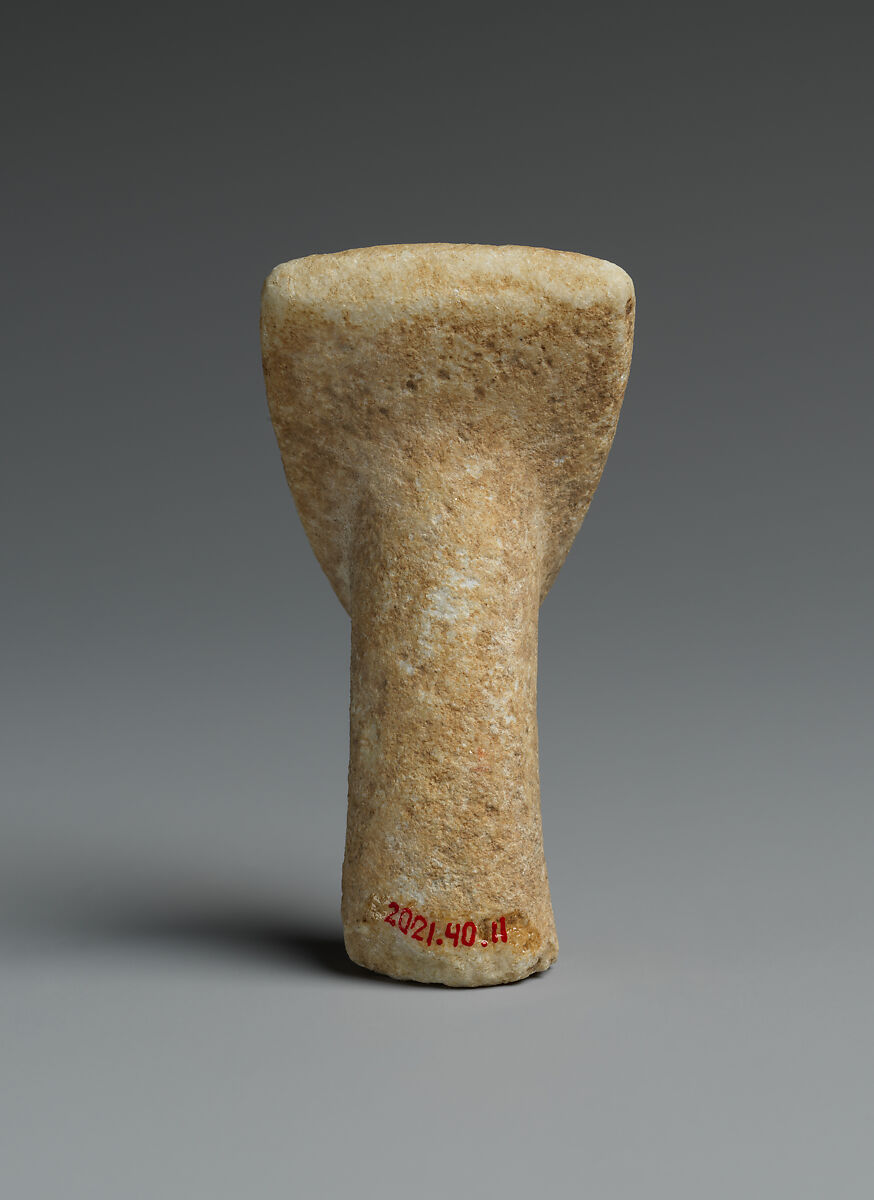 Head and neck from a marble figure, Marble, Cycladic