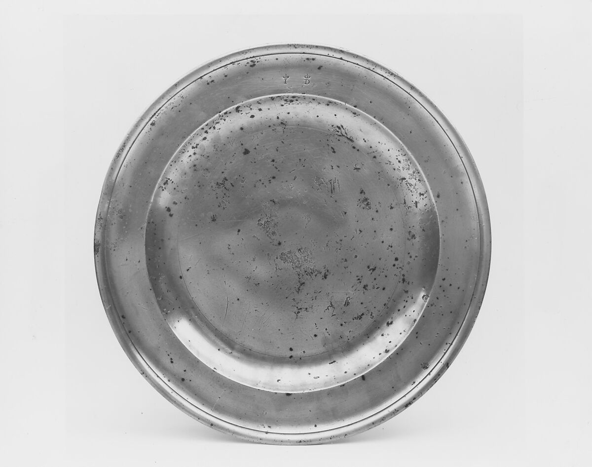 Dish, Joseph Leddel Sr. (ca. 1690–1754), Pewter, American 