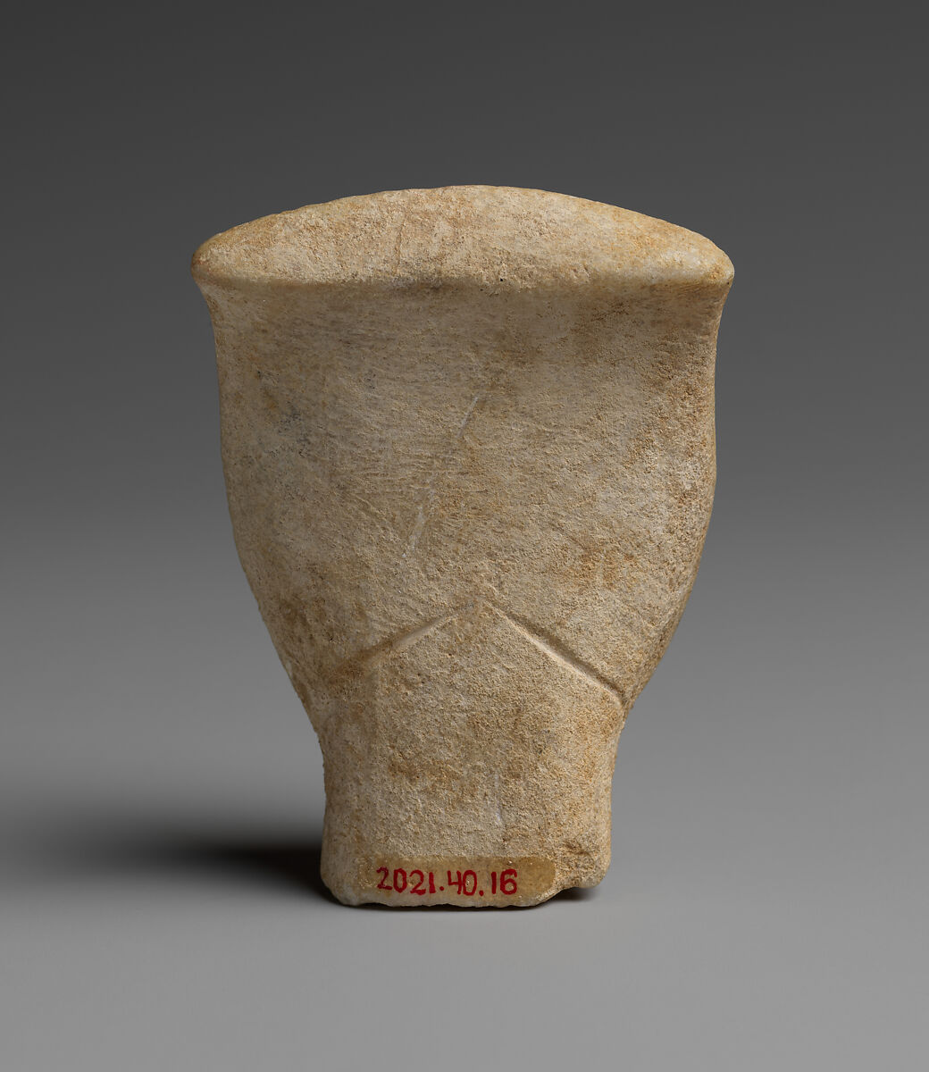 Head and neck of a marble figure, Marble, Cycladic