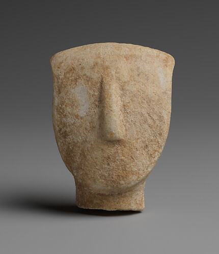 Head and neck of a marble figure