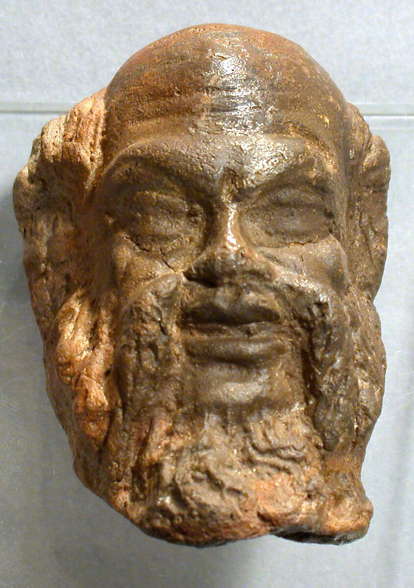 Terracotta head of Silenus, Terracotta, Greek, from Egypt 