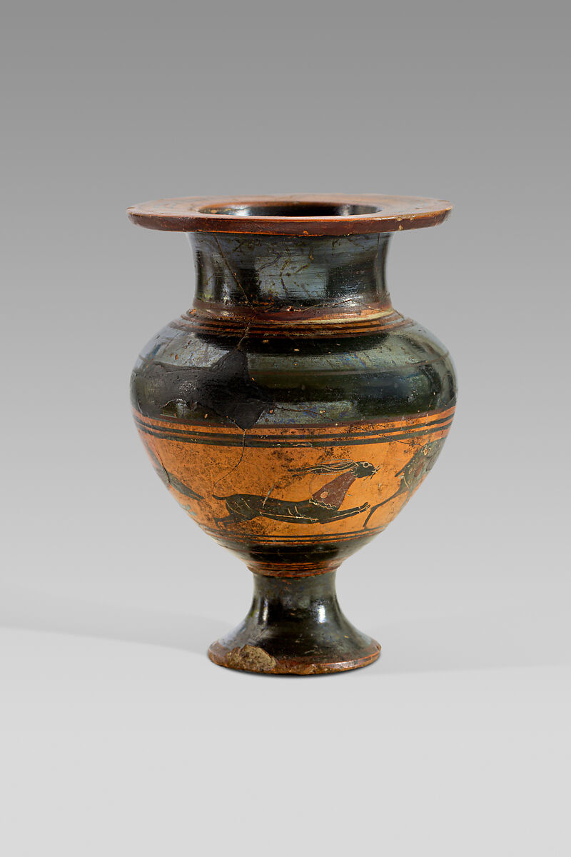 Terracotta lydion (perfume jar), Terracotta, Greek, Attic 