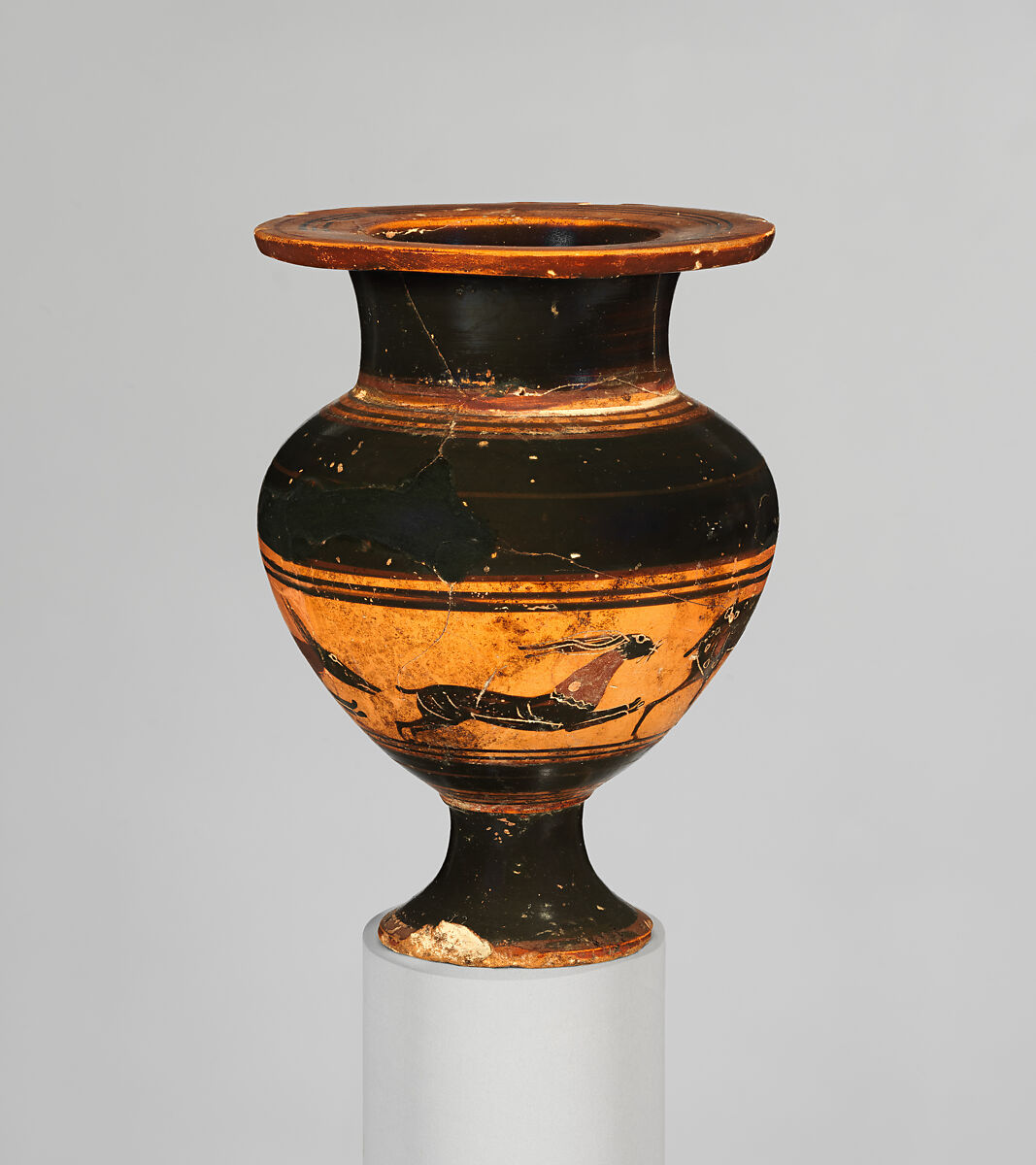 Terracotta lydion (perfume jar), Terracotta, Greek, Attic