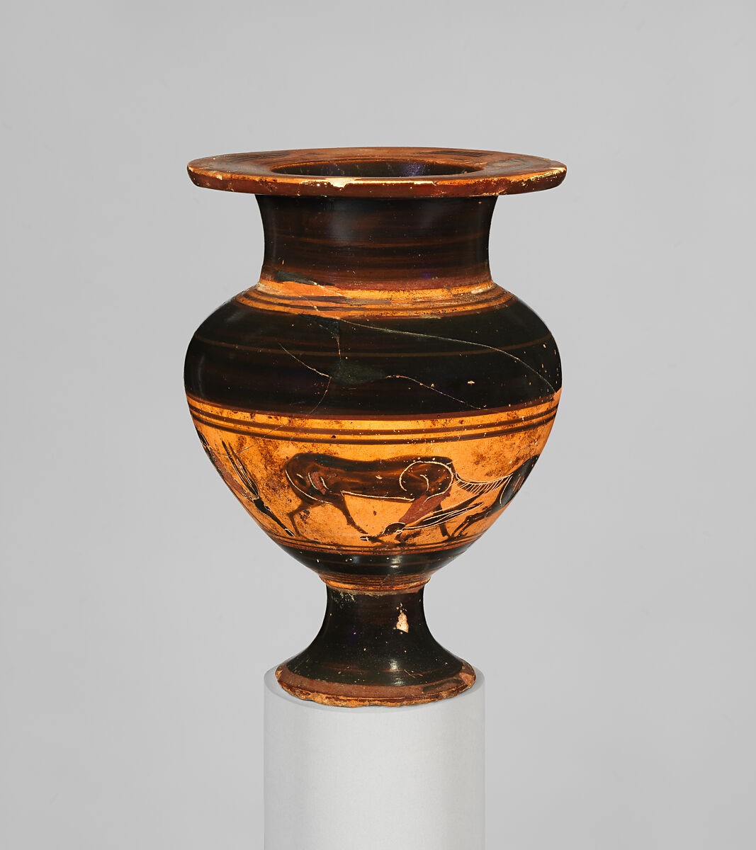 Terracotta lydion (perfume jar), Terracotta, Greek, Attic