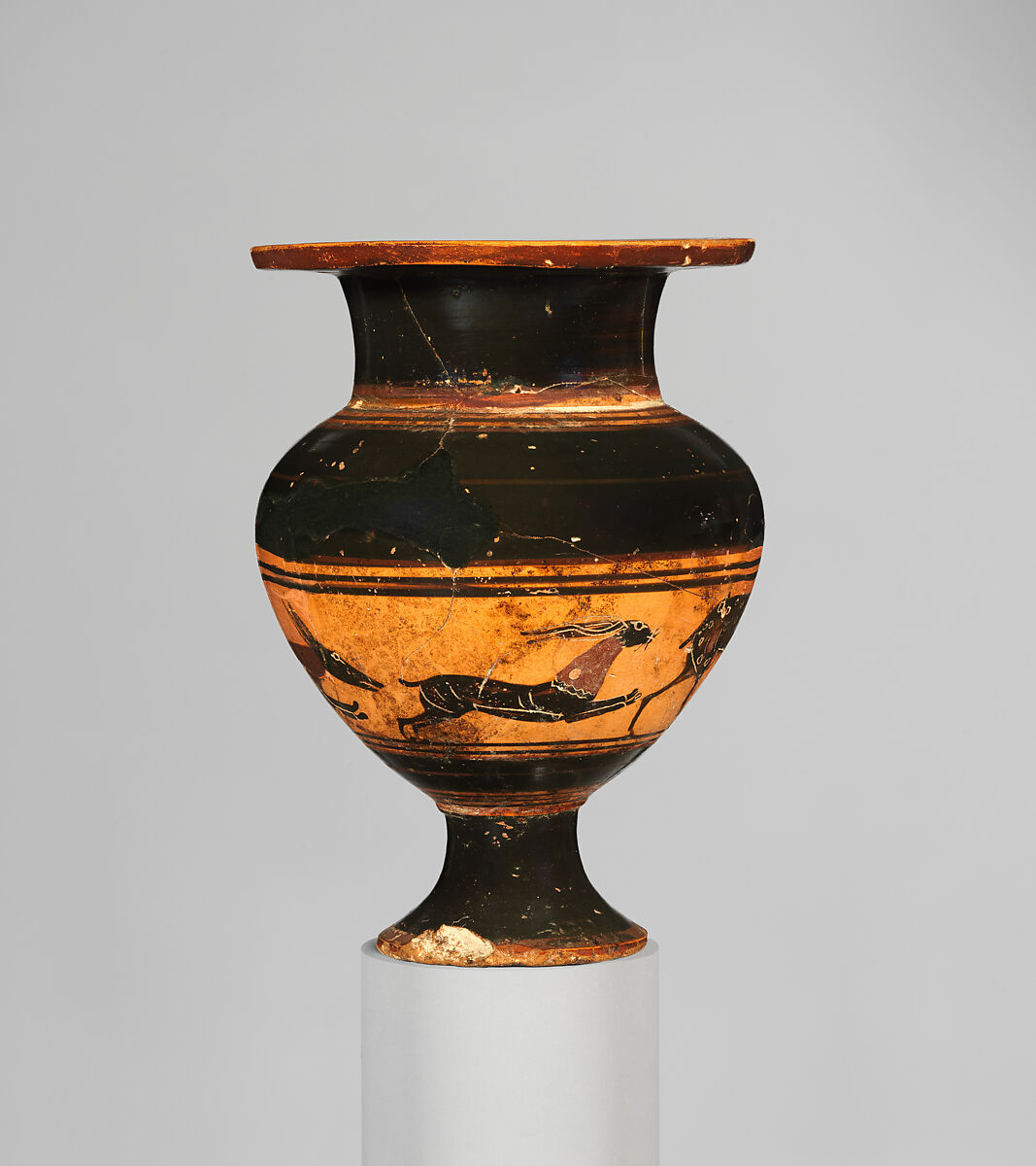 Terracotta lydion (perfume jar), Terracotta, Greek, Attic