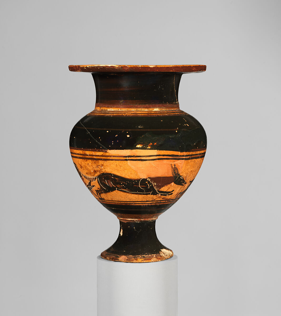 Terracotta lydion (perfume jar), Terracotta, Greek, Attic