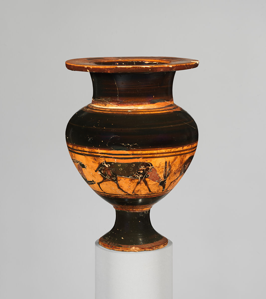 Terracotta lydion (perfume jar), Terracotta, Greek, Attic